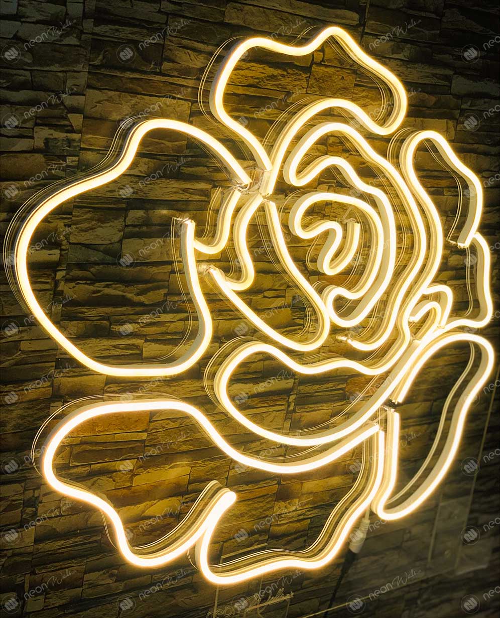 Rose Flower Neon Art