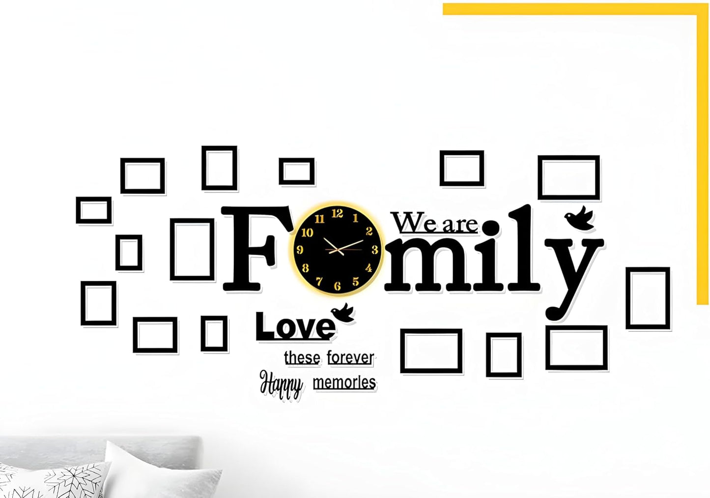 We Are Family’ Wall Clock With Decorative Personalized Photo Frames