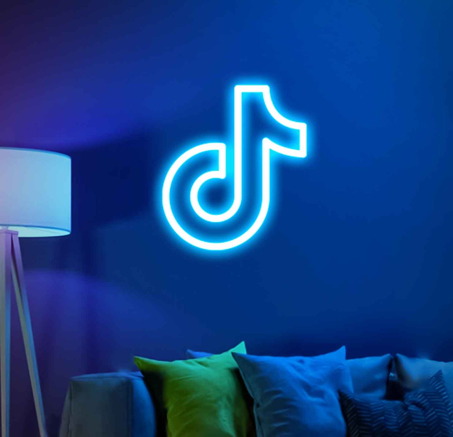 tiktok logo neon light