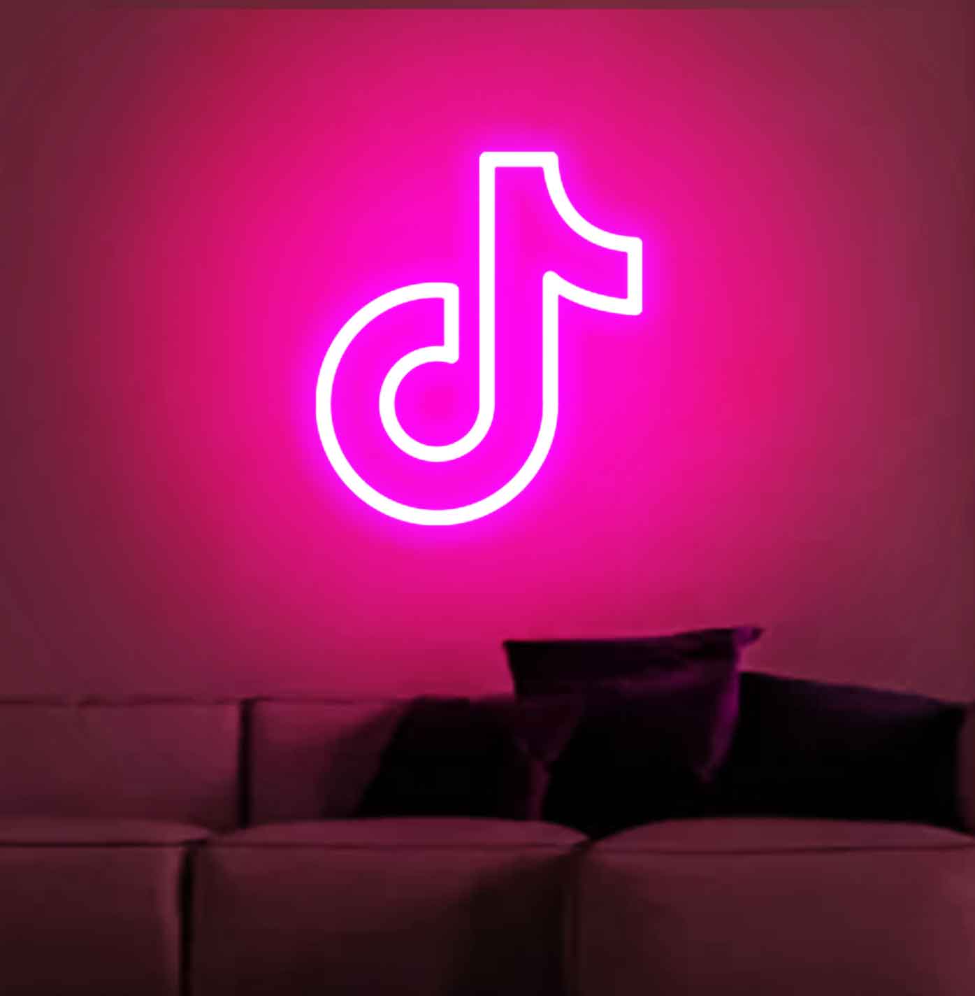 tiktok logo neon sign