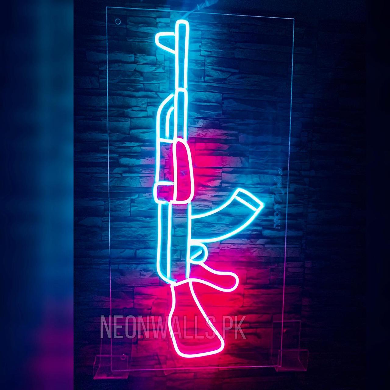 AK-47 Gun Neon Sign