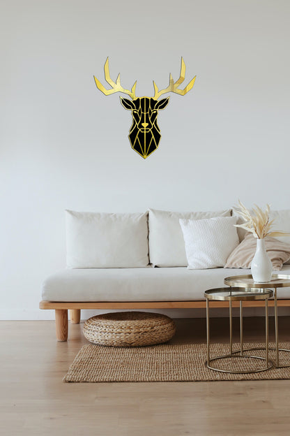 Deer Head Acrylic Mirror Wall Art