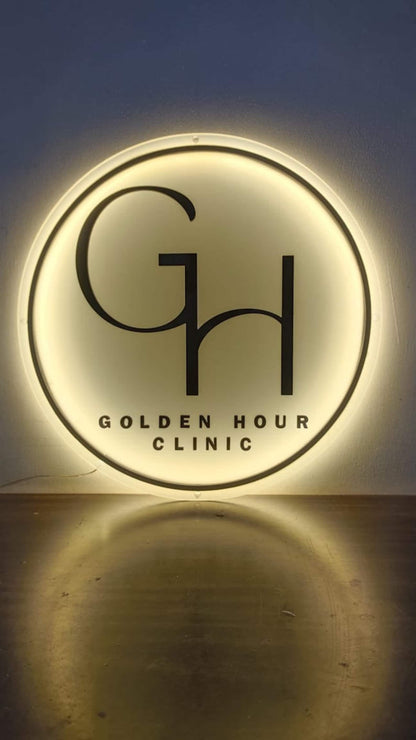 Custom Backlit Acrylic Sign | Acrylic Logo Sign | LED Business Sign | Salon Decor Sign | Backlit Logo Sign |Custom shape LED Logo Sign