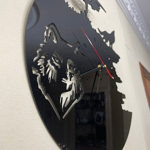 Black Wolf Acrylic-Like-Glass Wall Clock