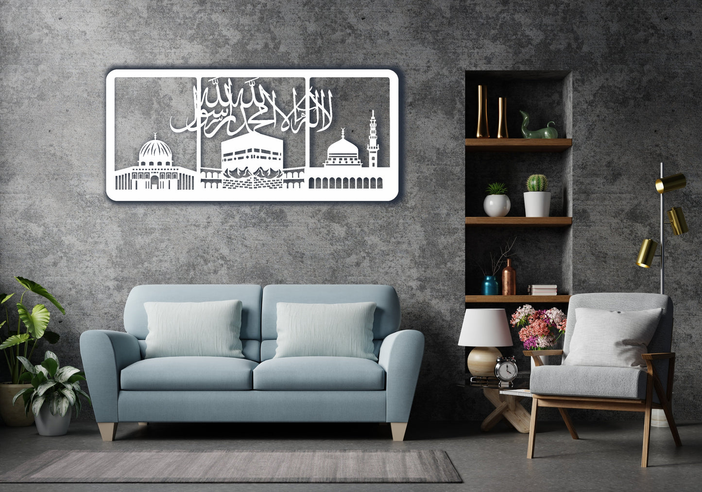 Al Aqsa, Masjid Al Haram, An Nabawi, Word A Tawhid, Kaaba Wall Art