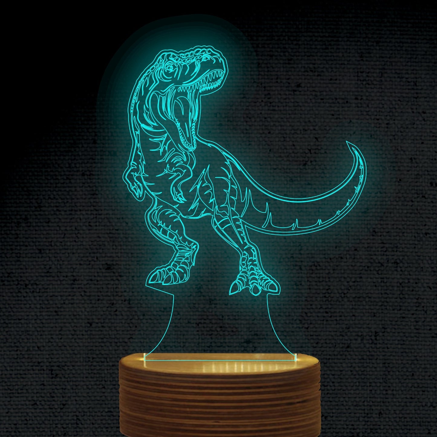 Dinosaur Rex 3D Illusion Acrylic Hologram Night Led Lamp