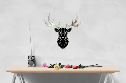 Deer Head Acrylic Mirror Wall Art