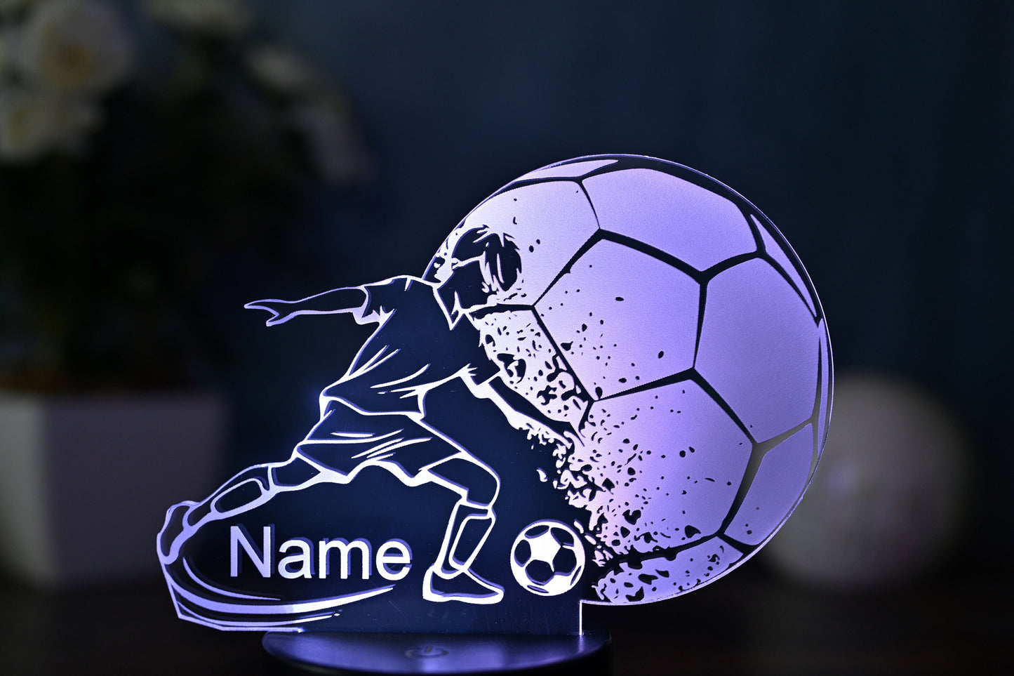 Personalized Soccer Lamp - Unique Bedroom Night Light and Home Decor Gift for Kids and Soccer Fans