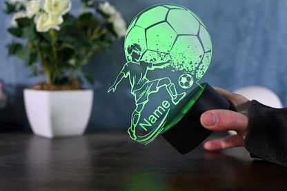 Personalized Soccer Lamp - Unique Bedroom Night Light and Home Decor Gift for Kids and Soccer Fans