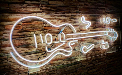 Live Music Guitar Neon Sign