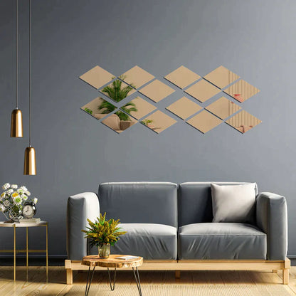 Acrylic Rhombus Mirror Wall Stickers