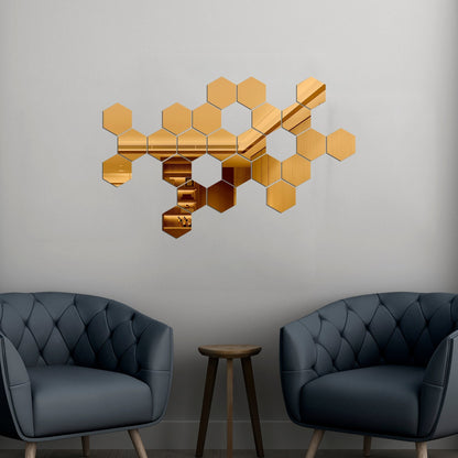 Acrylic Hexagon Mirror Wall Stickers