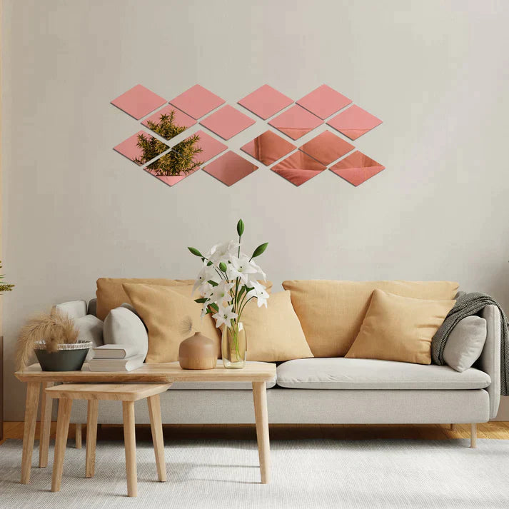 Acrylic Rhombus Mirror Wall Stickers