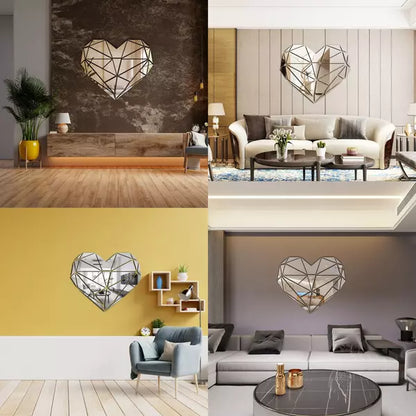 Acrylic Heart Mirror Wall Stickers