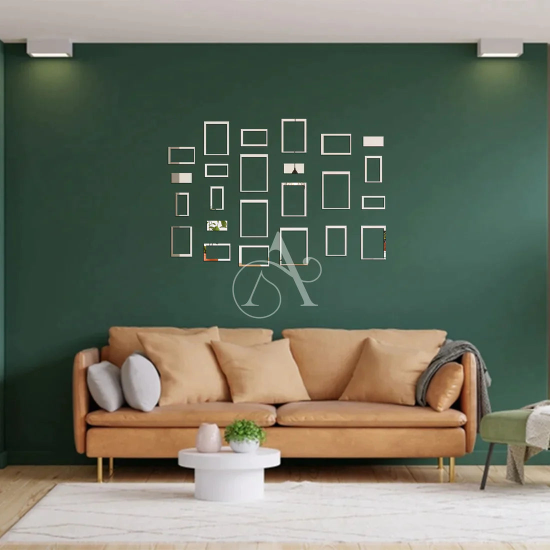 Acrylic Rectangle Ring Mirror Wall Stickers