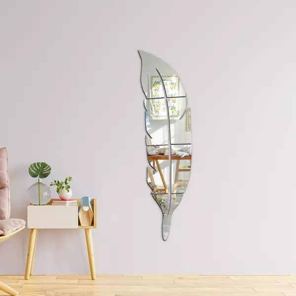 Acrylic Feather Mirror Wall Sticker